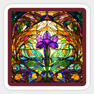 Stained Glass Lily Sticker